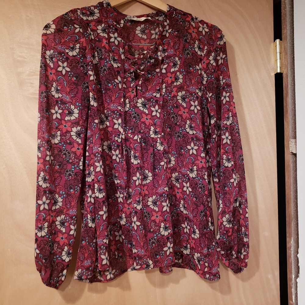 Hollister sheer pink blouse